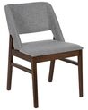 Conjunto de 2 sillas de poliéster/madera de caucho gris claro/madera oscura BELLA_837778