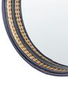 Okrúhle ratanové nástenné zrkadlo ø 60 cm čierne DAKSA_896099