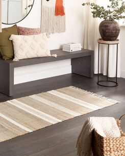 Matto juutti beige/valkoinen 80 x 300 cm TALPUR