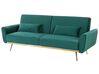 Sofa rozkładana welurowa zielona EINA_729287