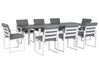 Ensemble table et 8 chaises gris PANCOLE_739296