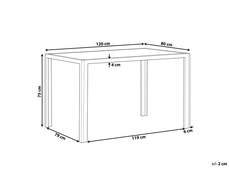 Glass Top Dining Table 120 x 80 cm Black LAVOS Beliani.co.uk