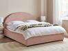 Buklé postel 160 x 200 cm s úložným prostorem pastelová růžová VAUCLUSE_913107