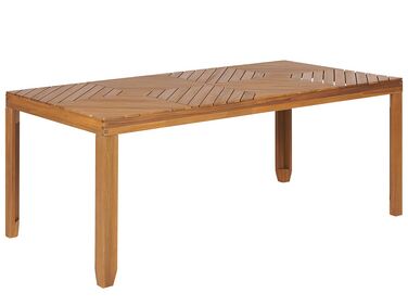Table de jardin en bois d'acacia clair 180 x 90 cm BARATTI