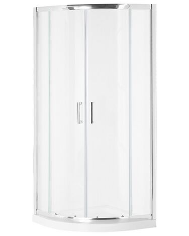 Cabine de duche em alumínio prateado e vidro temperado 80 x 80 x 185 cm JUKATAN