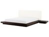 EU Super King Size Bed with Bedside Tables Dark Wood ZEN_754060