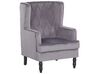 Velvet Armchair with Footstool Grey SANDSET_776383