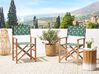Lot de 2 chaises de jardin bois clair et crème à motif olives CINE_819260
