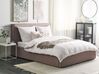 Łóżko z pojemnikiem tapicerowane 160 x 200 cm beżowoszare MOISSAC_873920