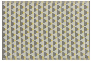 Tapis extérieur au motif triangles gris et jaunes 120 x 180 cm HISAR
