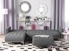 Right Hand Fabric Corner Sofa with Ottoman Grey ABERDEEN_715824