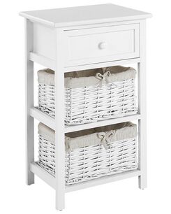 Yöpöytä puu valkoinen 39 x 30 x 62 cm FLOWELLA