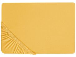 Puuvillalakana muotoonommeltu sinapinkeltainen 140 x 200 cm JANBU