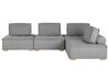 Canapé d'angle modulable 4 places en tissu gris TIBRO_825609