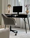 Cadeira de escritório em veludo cinzento VENICE_878251