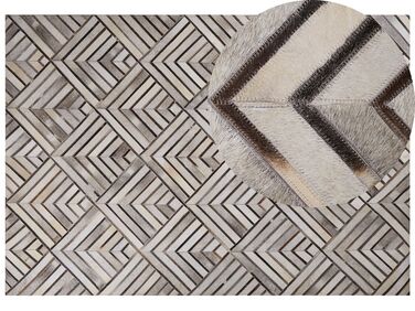 Béžový kožený koberec  160 x 230 cm TEKIR