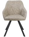 Set of 2 Fabric Dining Chairs Beige MONEE_724540