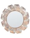 Espejo de pared ø54 cm blanco/cobre MANGALORE_747366