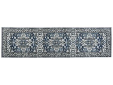 Vloerkleed grijs en blauw 80 x 300 cm KOTTAR