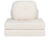 Sofá-cama de 1 lugar em tecido bouclé branco OLDEN_906485