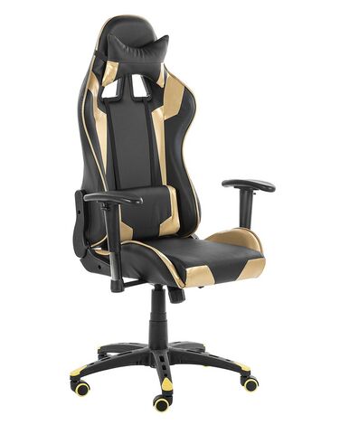 Kancelárska stolička čierna/zlatá KNIGHT 
