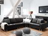 Canapé angle à gauche en cuir noir 6 places STOCKHOLM_702291