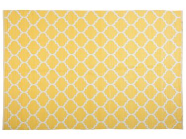 Outdoor Teppich gelb 160 x 230 cm marokkanisches Muster zweiseitig Kurzflor AKSU