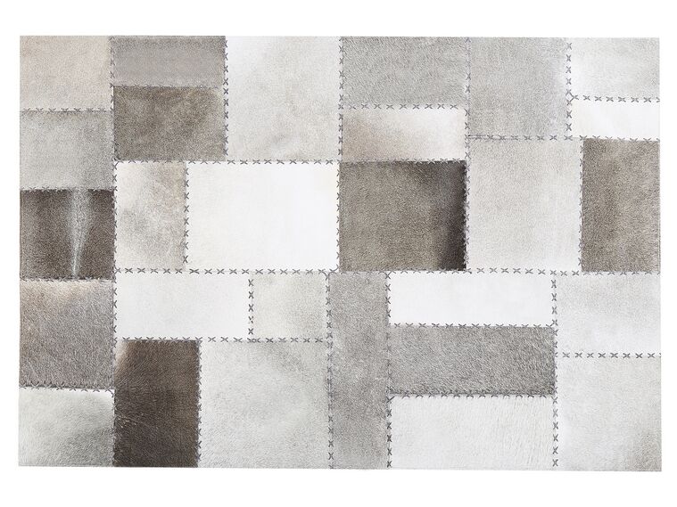 Dywan patchwork skórzany brązowoszary 140 x 200 cm PERVARI_764746
