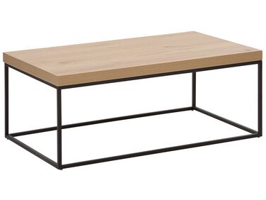 Tavolino da caffè legno e metallo nero 100 x 60 cm DELANO