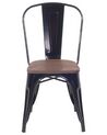 Metal Dining Chair Black and Dark Wood APOLLO_411292