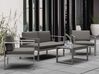 Salon de jardin en aluminium coussin en tissu gris foncé table basse incluse SALERNO_797753