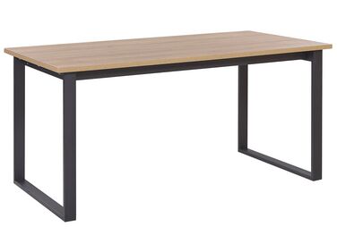 Dining Table 160 x 80 cm Dark Wood with Black BERLIN
