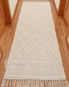 Teppich Baumwolle beige 80 x 230 cm geometrisches Muster Kurzflor TOZLU_895709