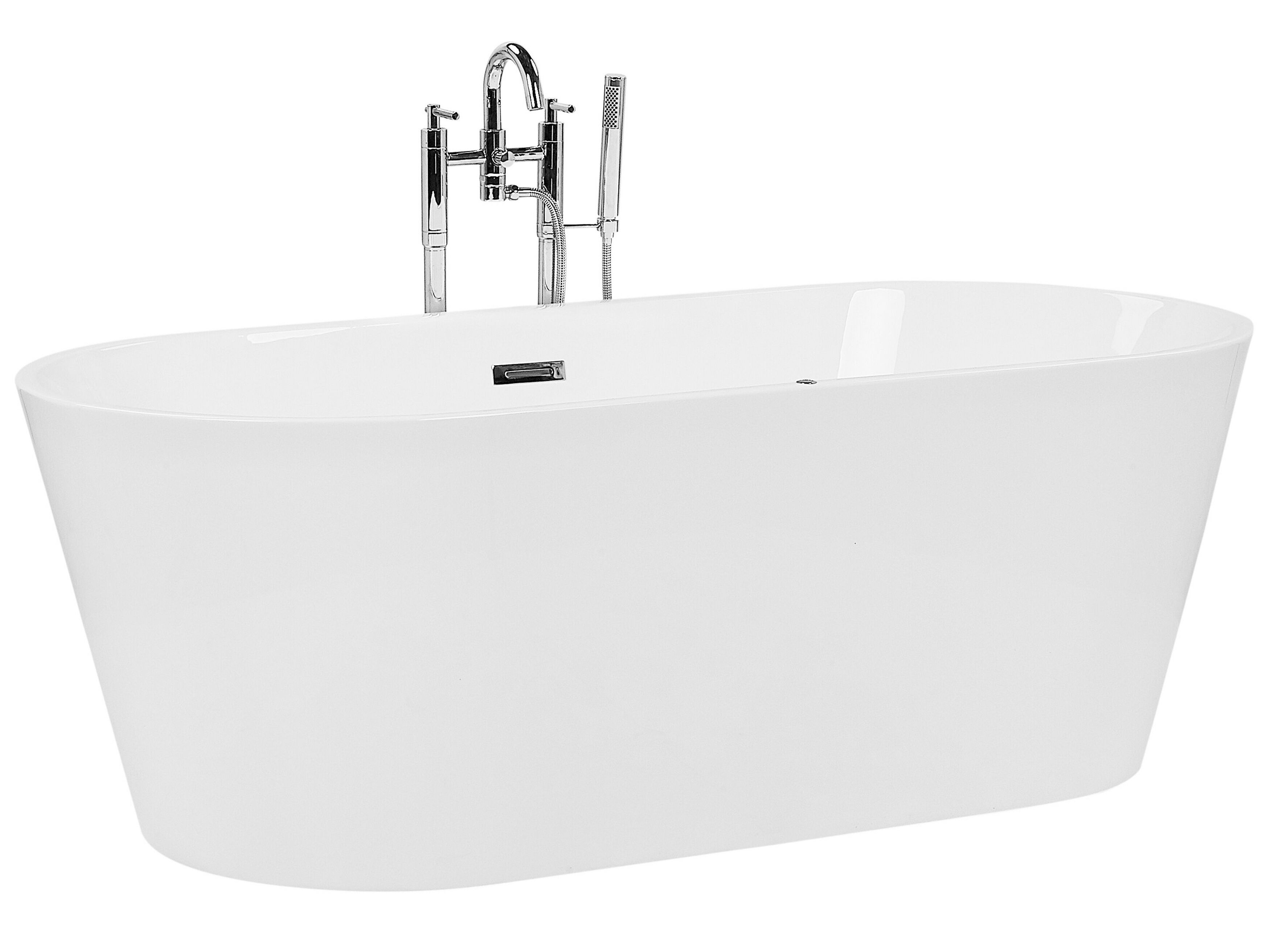 Freestanding Whirlpool Bath with LED 1700 x 800 mm White HAVANA ...