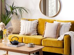 Koristetyyny puuvilla beige 45 x 45 cm PLEIONE