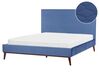 Velvet EU King Size Bed Blue BAYONNE_901365