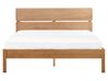 Drevená posteľ s LED 160 x 200 cm svetlé drevo BOISSET_899819