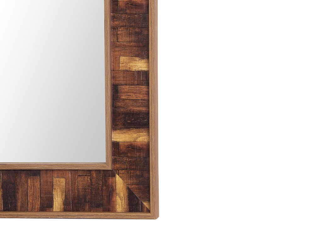 Wandspiegel dunkler Holzfarbton rechteckig 50 x 130 cm ROSNOEN | Beliani.de