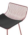Conjunto de 2 sillas de bar de metal rosa dorado/negro FREDONIA_868351