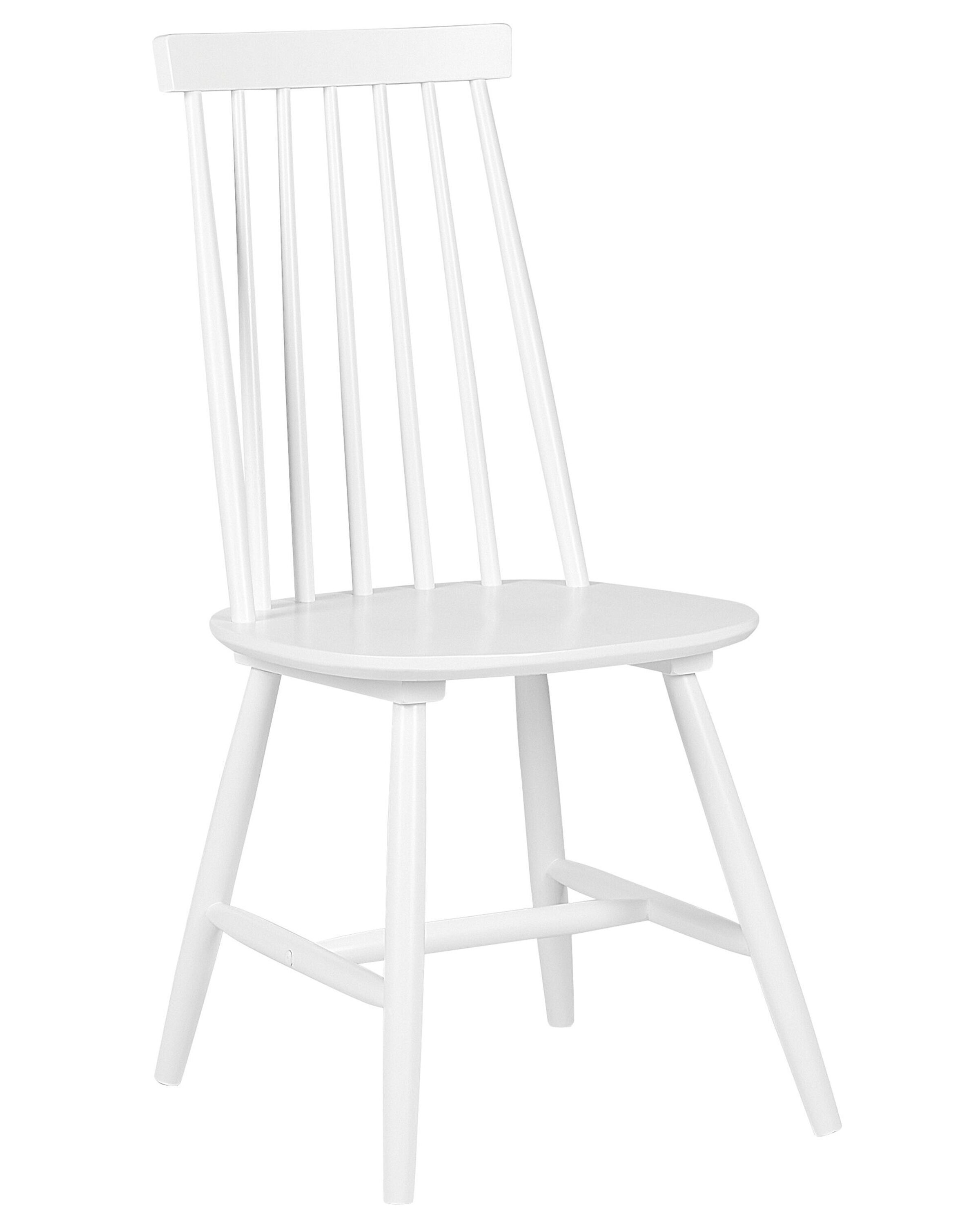 Set of 2 Wooden Dining Chairs White BURBANK Beliani.co.uk
