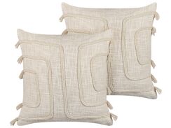 Koristetyyny puuvilla beige 45 x 45 cm 2 kpl PLEIONE Koristetyyny puuvilla beige 45 x 45 cm 2 kpl PLEIONE
