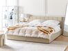 Łóżko z pojemnikiem tapicerowane 180 x 200 cm beżowe DREUX_861183