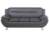 Faux Leather Living Room Set Grey LEIRA_796935