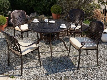 Hagemøbelsett bord med grill og 4 stoler brun MANFRIA