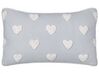 Set of 2 Cotton Cushions Embroidered Hearts 30 x 50 cm Grey GAZANIA_893185