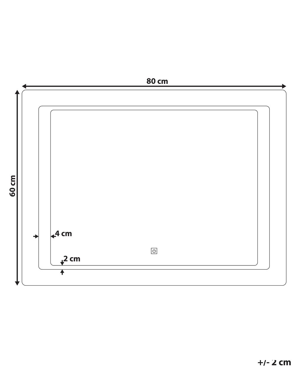 Led Wall Mirror 60 X 80 Cm Silver Wassy Ex Factury At Fair Price Right To Return Within 100 Days Led Wall Mirror 60 X 80 Cm Silver Wassy Ex Factury At Fair Price Right To Return Within 100 Days