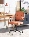 Faux Leather Desk Chair Orange PAWNEE_851768