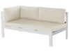 5 Seater Aluminum Garden Corner Sofa Set White with Cushions Beige MESSINA_863197