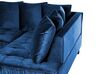 Canapé d'angle gauche en velours bleu GRENA_837277