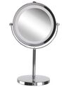 Spejl med LED ø 20 cm Sølv VERDUN_915717